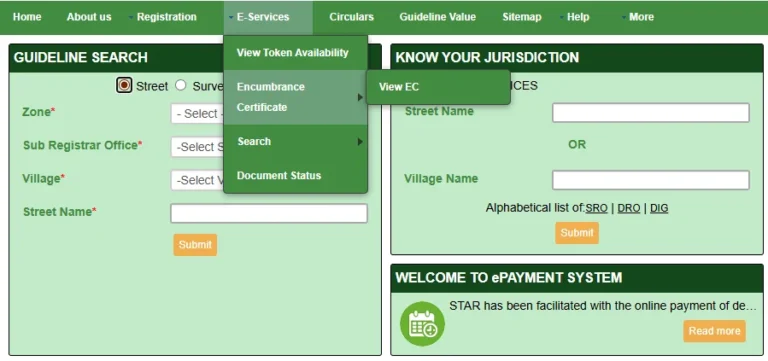 TNREGINET EC View 2026 - How to View Encumbrance Certificate Online TNREGINET EC