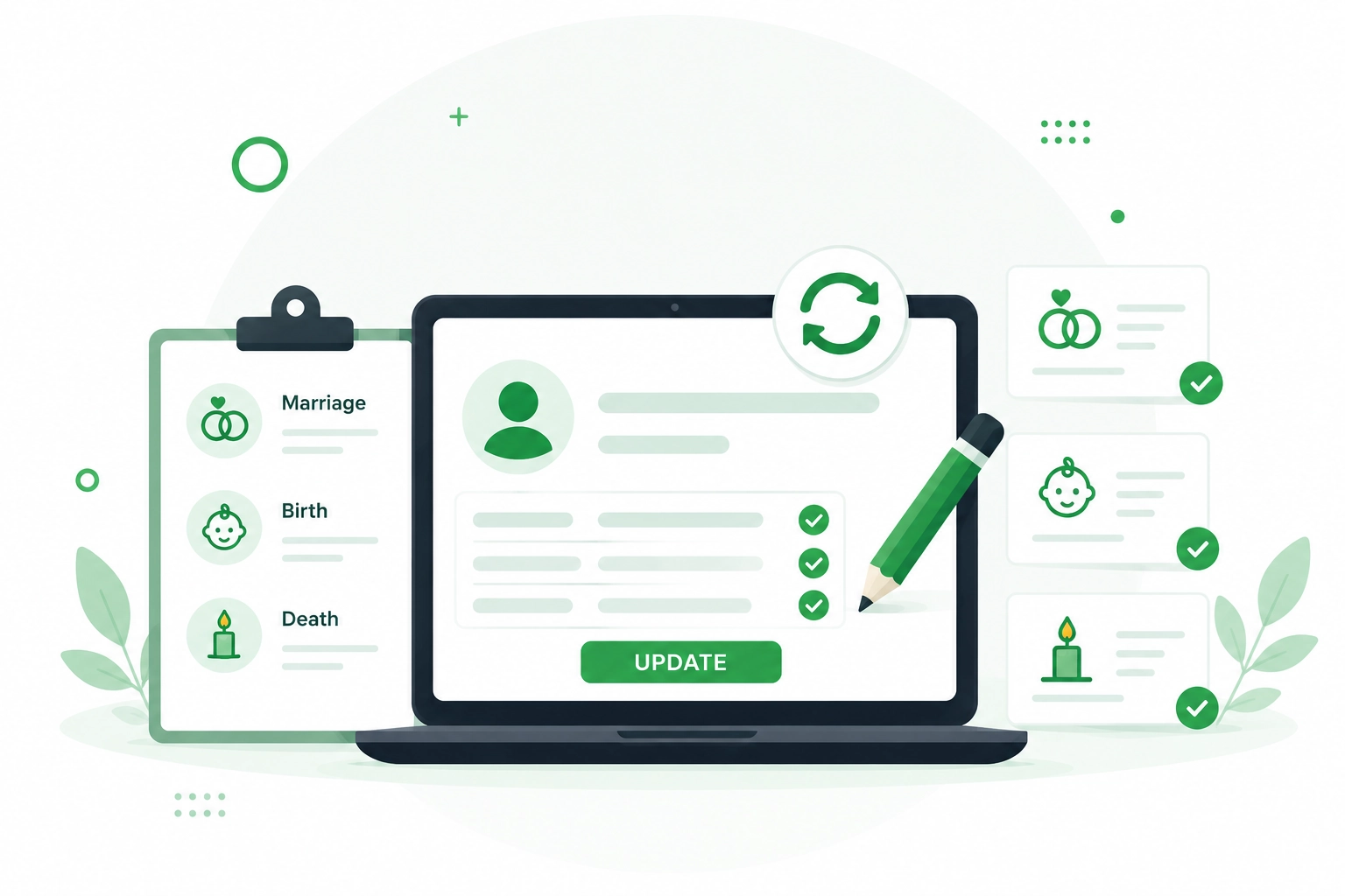 Home Update Marriage Birth and Death Registration
