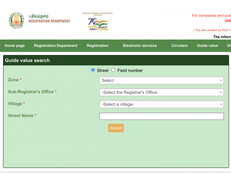 guideline value chennai